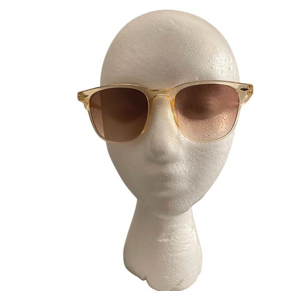 Beige Sunglasses with Gold Accents and Case NWOT - Picture 2 of 3